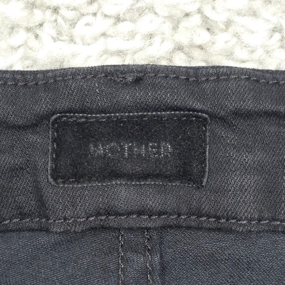 Mother High Waisted Looker Jeans Womens 25 Not Guilty One Liner Black Skinny - Picture 4 of 16